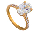 3 2/5ct. t.w. Oval Cut Newborn Lab Created Diamond Engagement Ring in 14K Yellow Gold