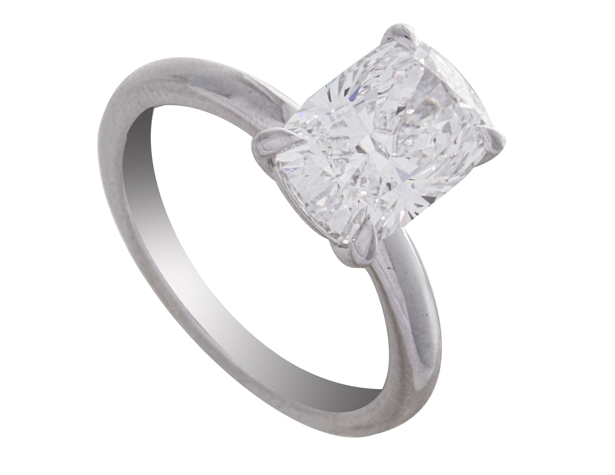 3ct. Elongated Cushion Cut Newborn Lab Created Diamond Solitaire Engagement Ring in 14K White Gold