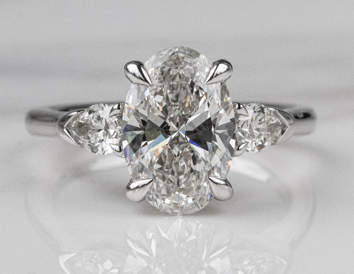 3 1/2ct. t.w. Oval Cut Newborn Lab Created Diamond Engagement Ring in 14K White Gold