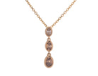 1/3ct. t.w. 3-Stone Brown Oval Cut Diamond Pendant in 14K Yellow Gold