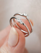 1/5ct. t.w. Marquise Cut Diamond Wedding Guard Ring in 14K White Gold