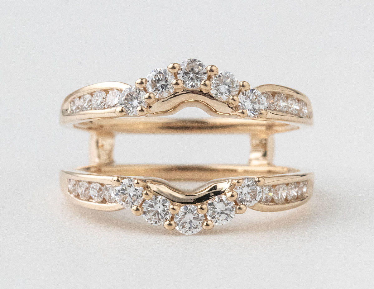 3/4ct. t.w. Diamond Wedding Guard Ring in 14K Yellow Gold