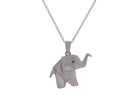 .01ct. t.w. Black Diamond Origami Elephant Pendant in Sterling Silver
