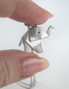 .01ct. t.w. Black Diamond Origami Elephant Pendant in Sterling Silver