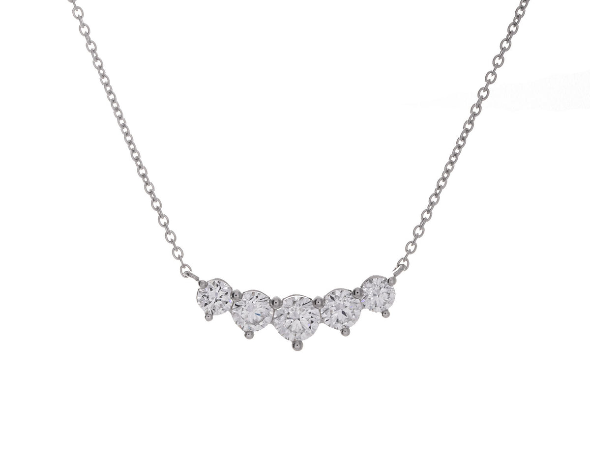 1ct. t.w. 5-Stone Newborn Lab Created Diamond Pendant in 14K White Gold