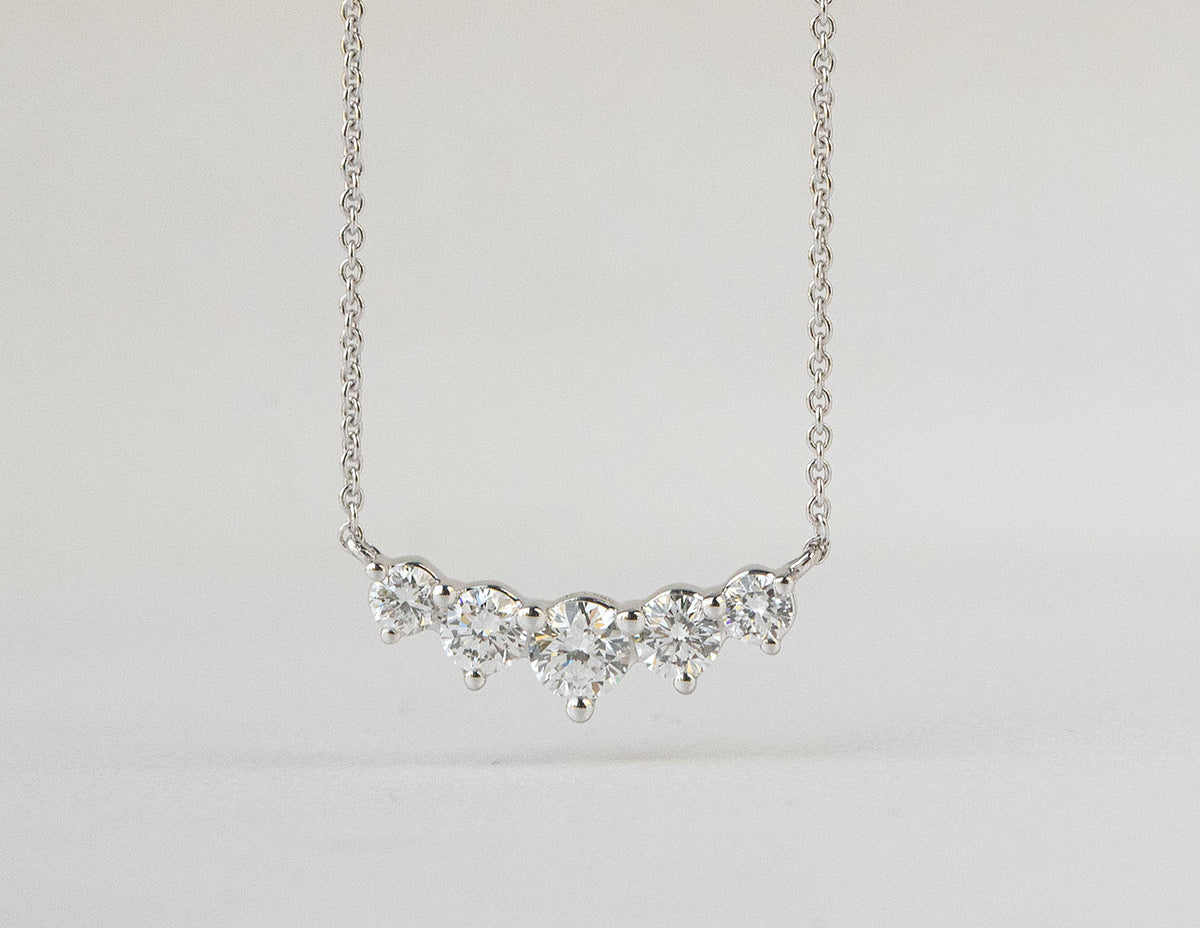 1ct. t.w. 5-Stone Newborn Lab Created Diamond Pendant in 14K White Gold