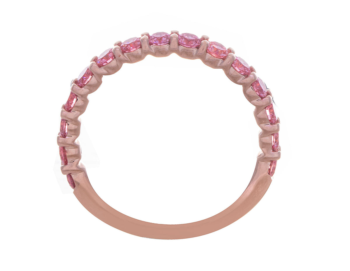 1ct. t.w. Pink Newborn Lab-Created Diamond Anniversary Ring in 14K Rose Gold
