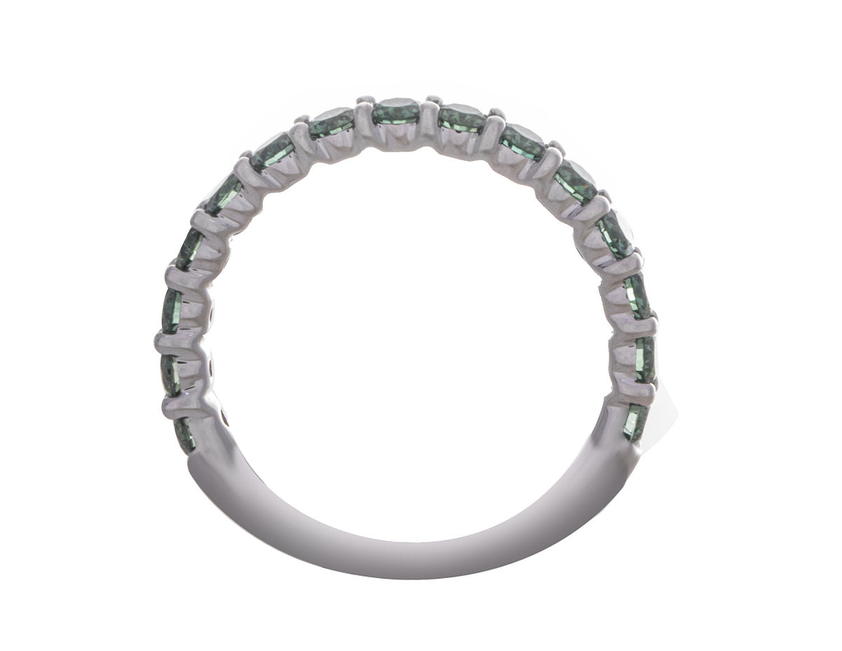 1ct. t.w. Green Newborn Lab-Created Diamond Anniversary Ring in 14K White Gold