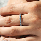 1ct. t.w. Blue Newborn Lab-Created Diamond Anniversary Ring in 14K White Gold