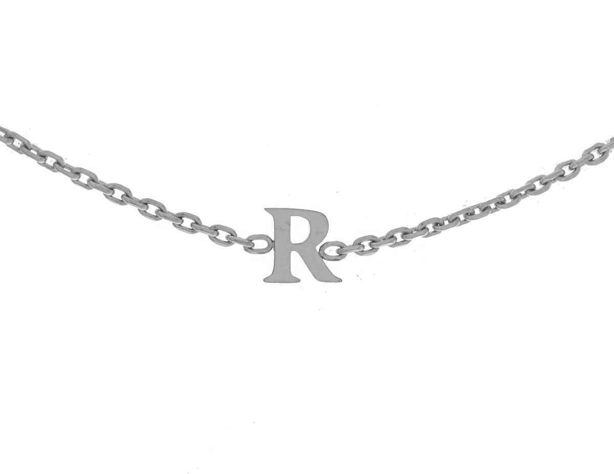 Block Letter R Initial Bracelet in Stainless Steel