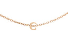 Block Letter C Initial Bracelet in Gold Plated Stainless Steel