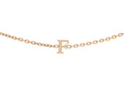 Block Letter F Initial Bracelet in Gold Plated Stainless Steel