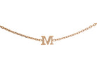 Block Letter M Initial Bracelet in Gold Plated Stainless Steel