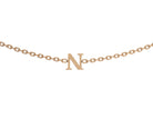 7" Block Letter N Initial Bracelet in Gold Ion-Plated Stainless Steel