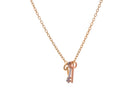 Key Charm Necklace in Tri-Color 14K Gold
