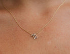 Key Charm Necklace in Tri-Color 14K Gold