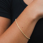 7.5" Diamond Cut Solid Rope Chain Bracelet in 10K Yellow Gold
