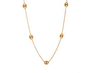 Mini Puffed Mariner Station Necklace in 14K Yellow Gold