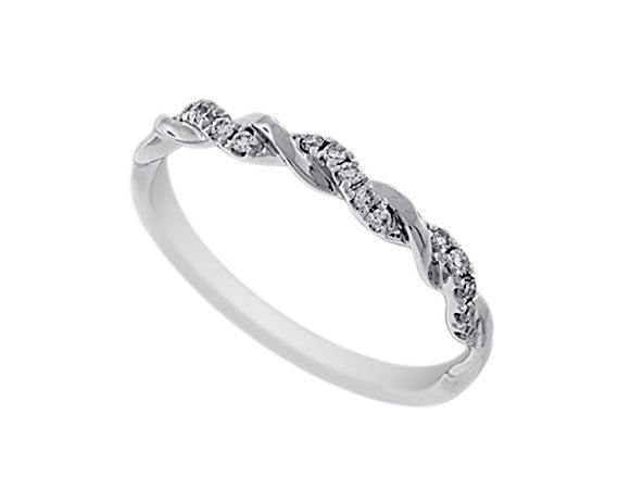 1/10ct. t.w. Diamond Braided Ring in 14K White Gold