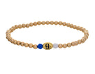 Make-A-Wish - 14K Gold Filled, Dark Blue Agate, & Chalky White Quartz Beaded Gratitude Bracelet