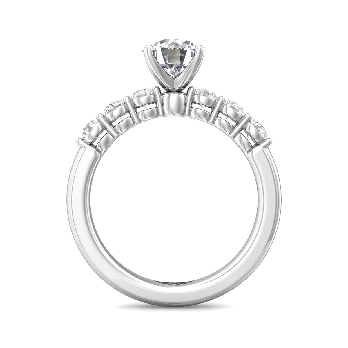 5/8ct. t.w. Round Cut Diamond Engagement Ring in 14K White Gold