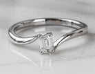 1/4ct. Emerald Cut Newborn Lab Created Diamond Promise Ring in 10K White Gold
