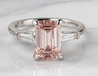 3 1/2ct. t.w. Pink Emerald Cut Newborn Lab Created Diamond Engagement Ring in 14K White Gold
