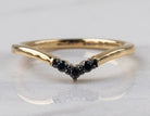 1/10ct. t.w. Chevron Black Diamond Anniversary Ring in 14K Yellow Gold
