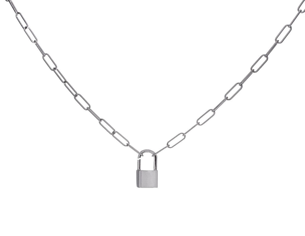 Lock Link Necklace in Sterling Silver