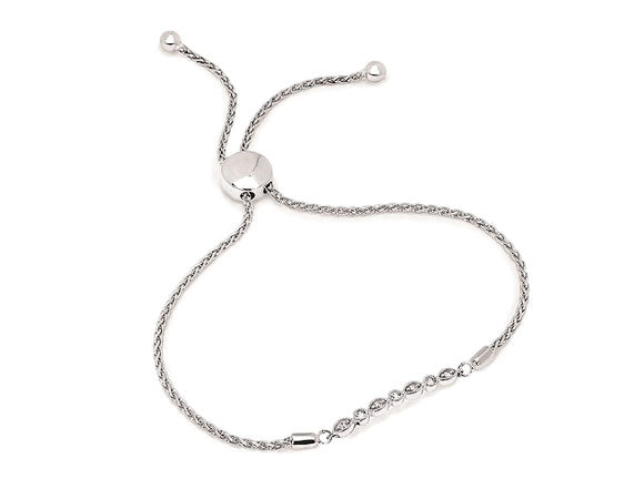 1/6ct. t.w. Diamond Bolo Bracelet in Sterling Silver