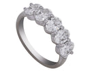 2ct. t.w. 5-Stone Oval Cut Newborn Lab Created Diamond Ring in 14K White Gold