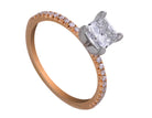 1 1/8ct. t.w. Princess Cut Kessler 81 Newborn Lab Created Diamond Engagement Ring in 14K Yellow Gold