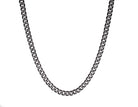22" Black Ion-Plated Stainless Steel Diamond Cut Curb Chain