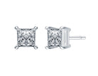 1 1/4ct. t.w. Princess Cut Diamond Stud Earrings in 14K White Gold