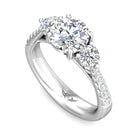 9/10ct. t.w. Round Cut Diamond Engagement Ring in 14K White Gold