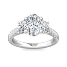 1 1/8ct. t.w. Half Moon & Round Diamond Engagement Ring in 14K White Gold