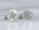 Rhodium-Plated LogoArt University of Wisconsin Badger Cuff Links in Sterling Silver