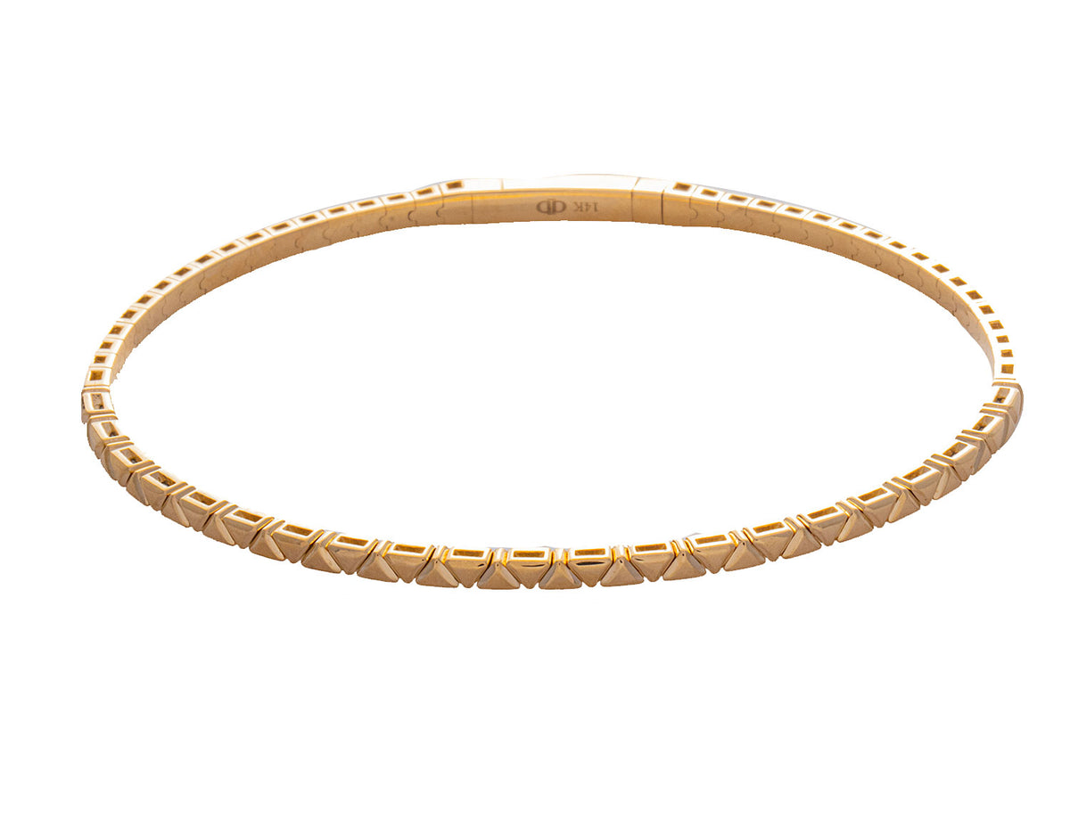 Diamond Cut Flexie Bangle Bracelet in 14K Yellow Gold