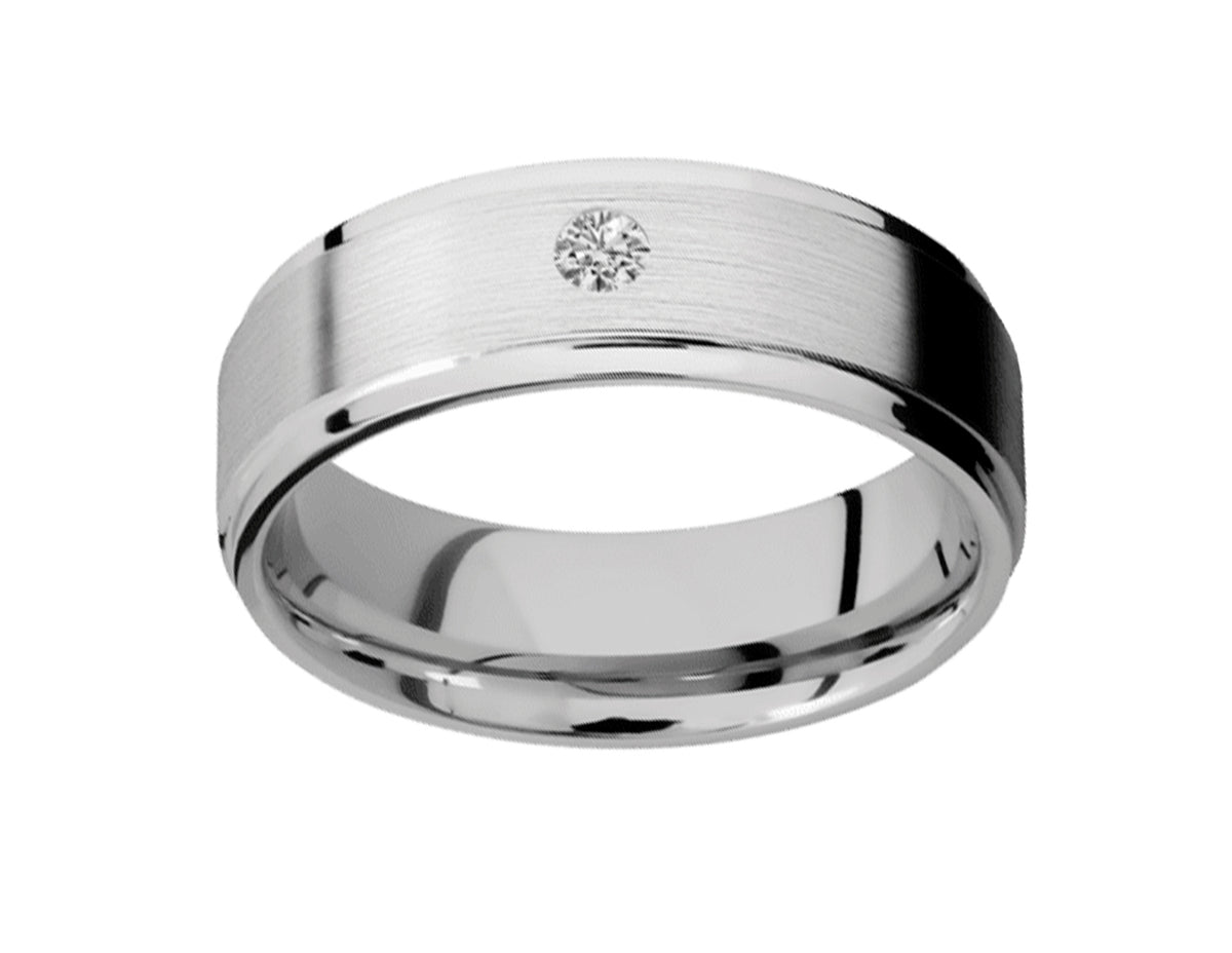 1/10ct. Round Cut Diamond Men's Wedding Ring in 14K White Gold