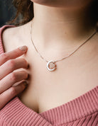 .01ct. t.w. Diamond 'Love U to the moon & back' Pendant in Sterling Silver & 10K Rose Gold