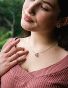 .01ct. t.w. Diamond 'Love U to the moon & back' Pendant in Sterling Silver & 10K Rose Gold