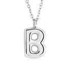 18" Stainless Steel Bubble Initial "B" Pendant