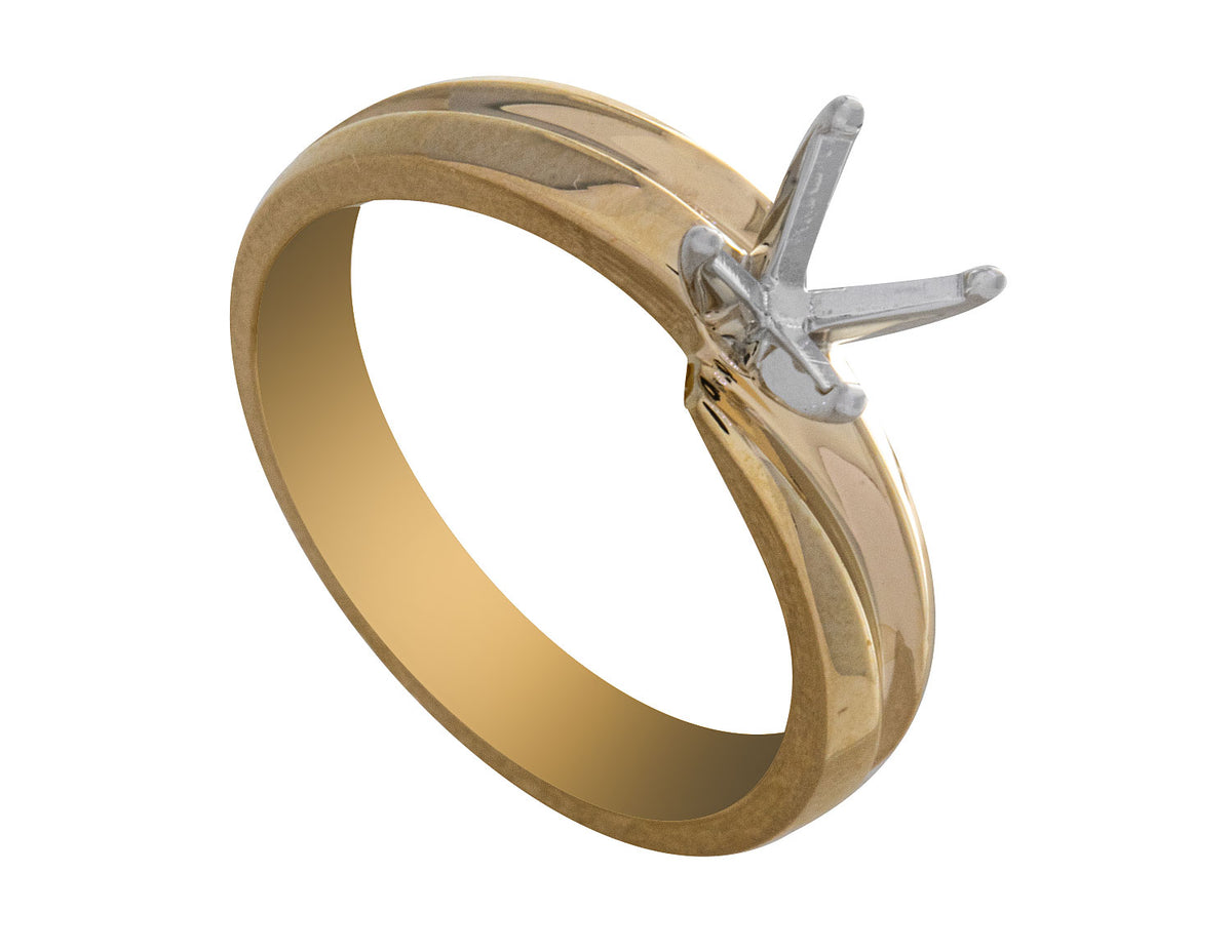 Solitaire Engagement Ring in 14K Yellow Gold