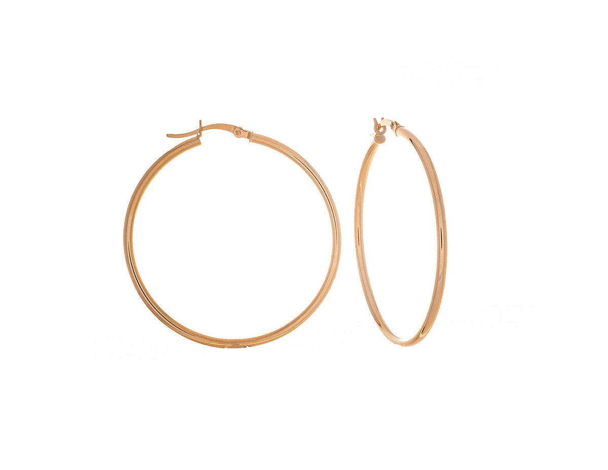 2x30mm Hoop Earrings in 14K Yellow Gold