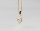2/5ct. Marquise Cut Newborn Lab Created Diamond Solitaire Pendant in 14K Yellow Gold