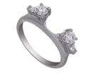 1/2ct. t.w. Baguette Cut and Full Round Cut Wedding Wrap in 14K White Gold