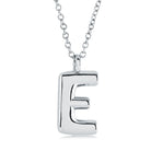 18" Stainless Steel Bubble Initial "E" Pendant