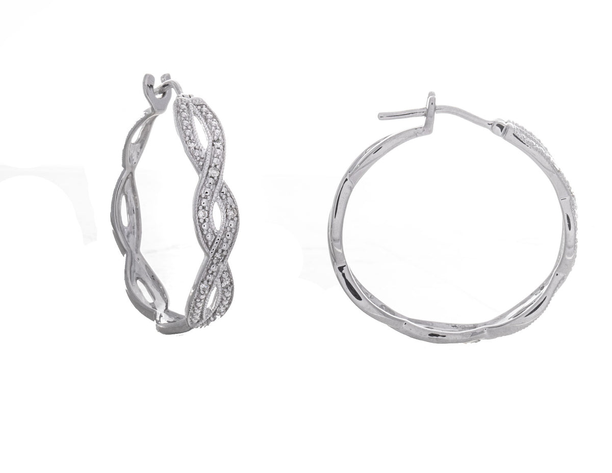 1/10ct. t.w. Diamond Infinity Hoop Earrings in Sterling Silver