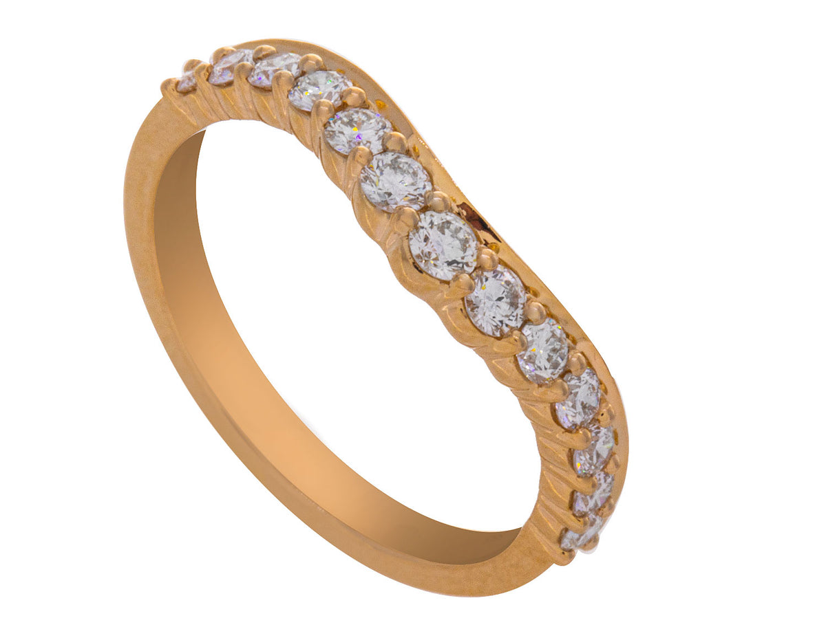 1/2ct. t.w. Chevron Diamond Anniversary Ring in 14K Yellow Gold
