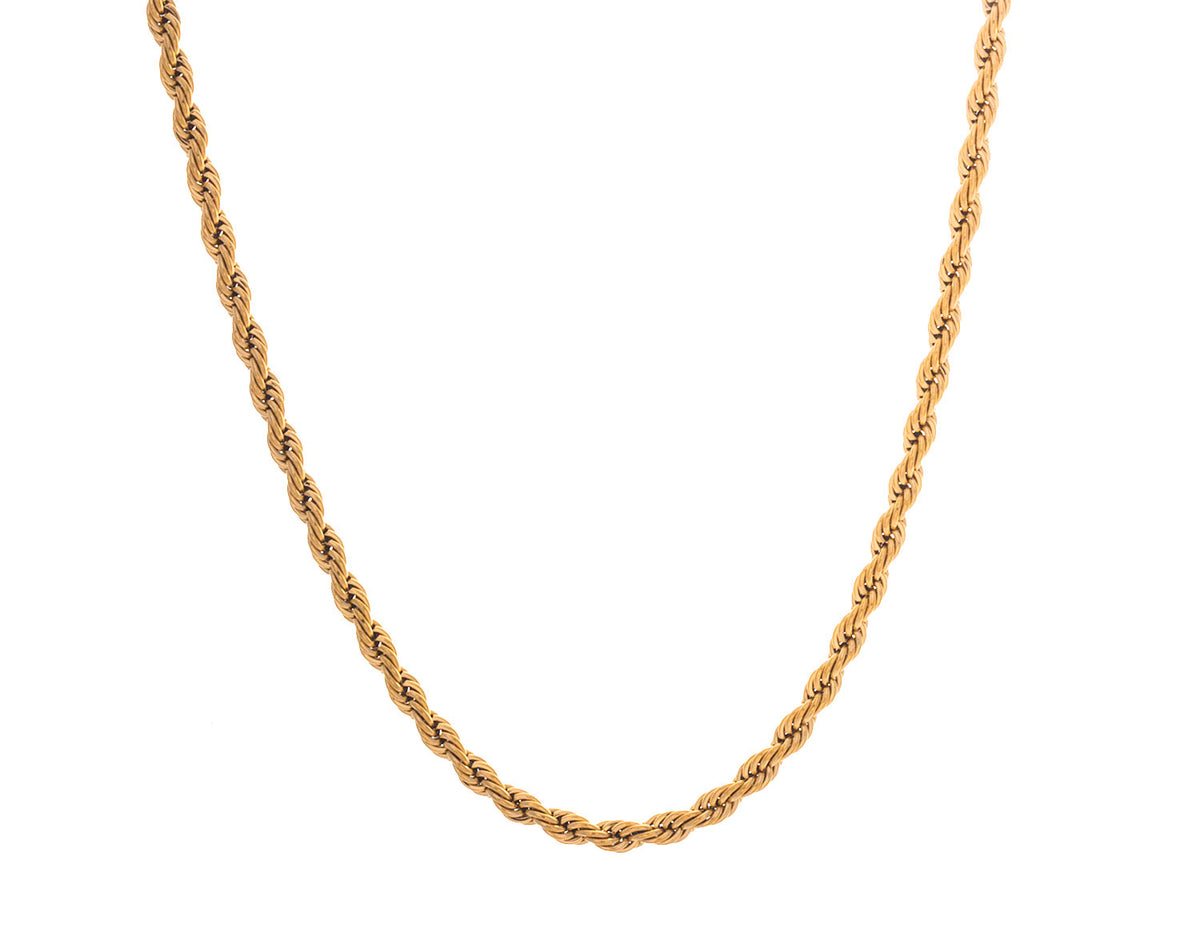 18" Gold Ion-Plated Stainless Steel Rope Chain